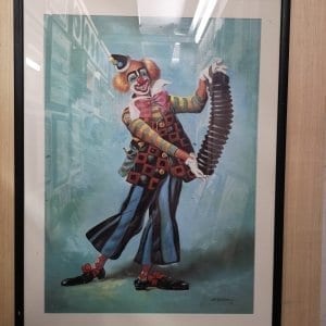 Framed picture of a clown