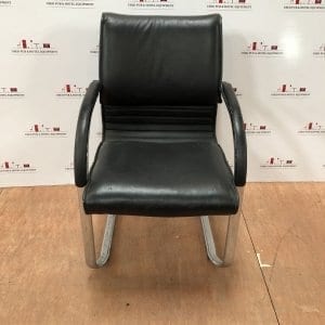 Black leather chair with arm
