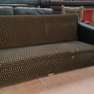 Black leather / cloth bench (7ft)