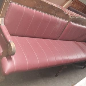 Red leather bench (7ft)