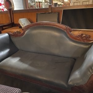 Dark green leather bench (7ft)
