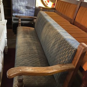 Blue cloth diamond shape pattern bench (6ft)