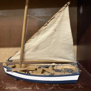 Small blue and white boat #4