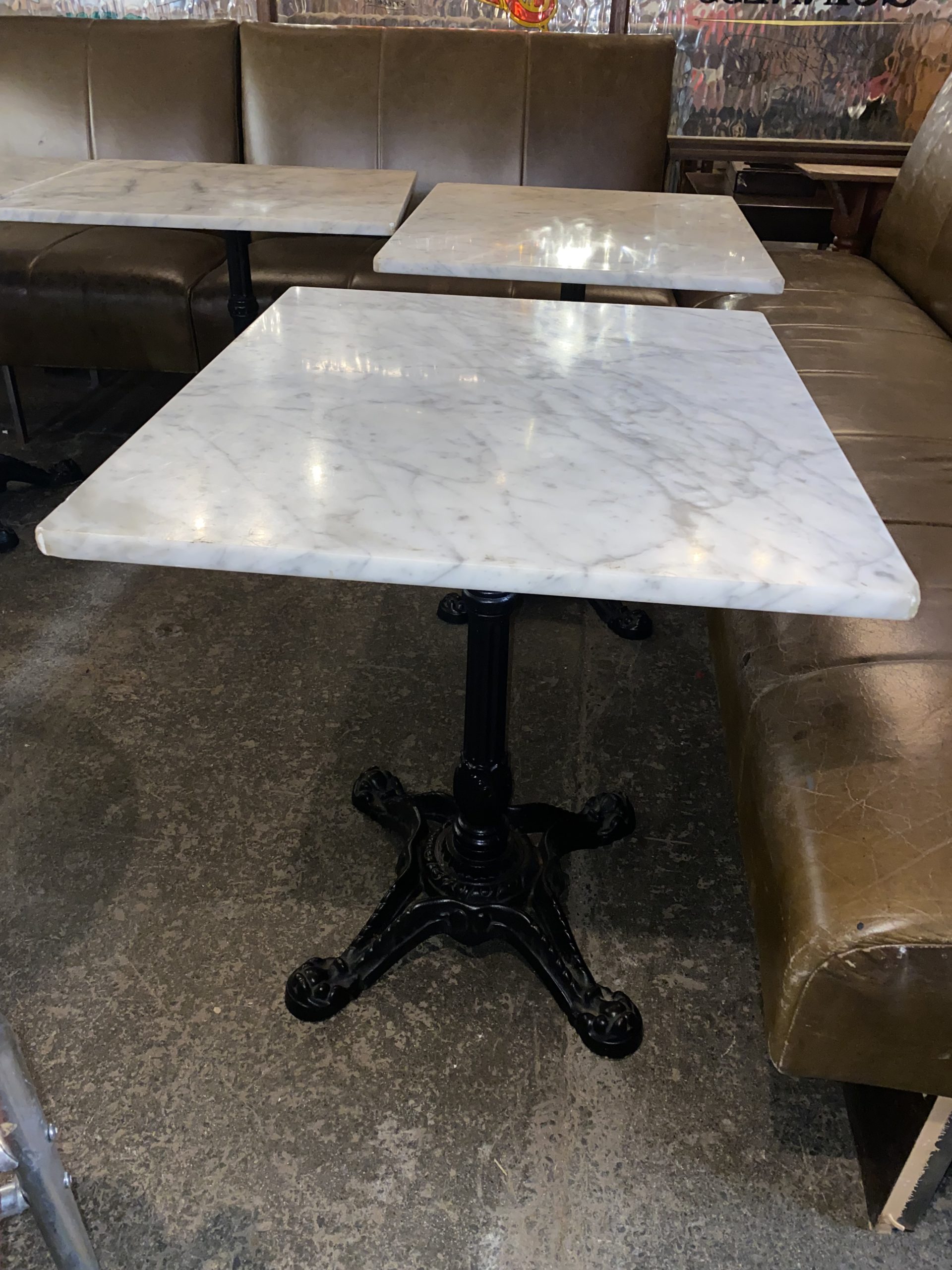 Cast iron/ marble top tables - Used Pub and Hotel Equipment