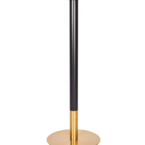 Zeus Small Poseur Table Base - Vintage Brass & Black