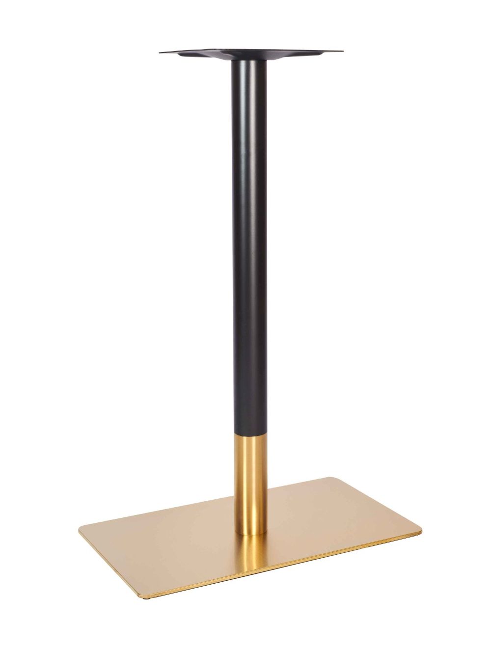 Zeus Single Pedestal Poseur Table Base - Vintage Brass/Black